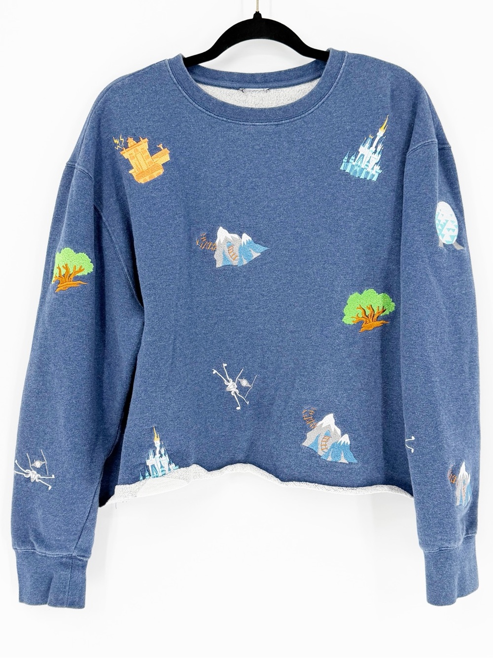 Disney Embroidered Cropped Sweatshirt Size Large